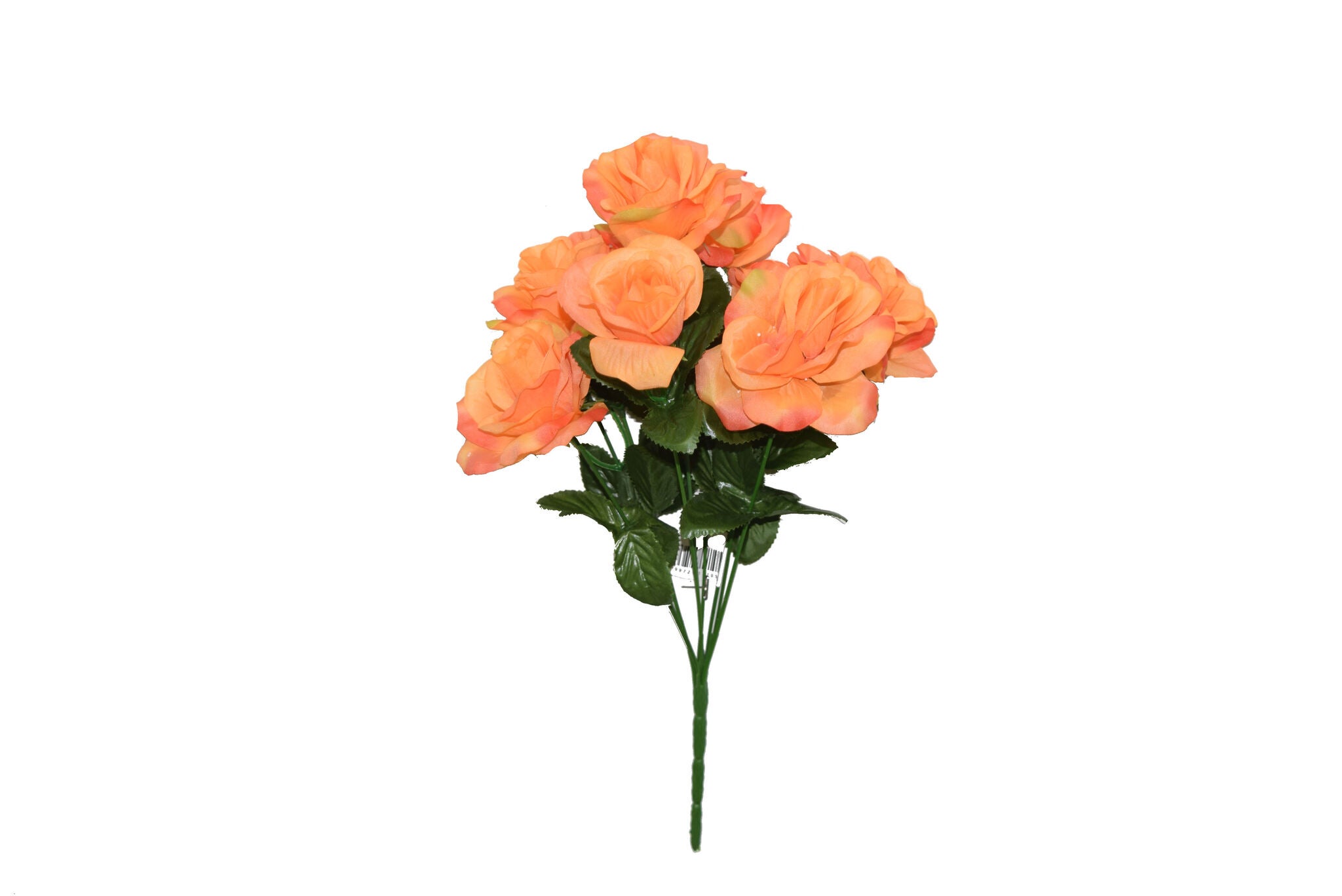 Decorate your home with this rose bush. Place it in a vase to display on your coffee table or fireplace mantel for a lovely touch.RosePeach17" (43.18 cm)9 stems per bush