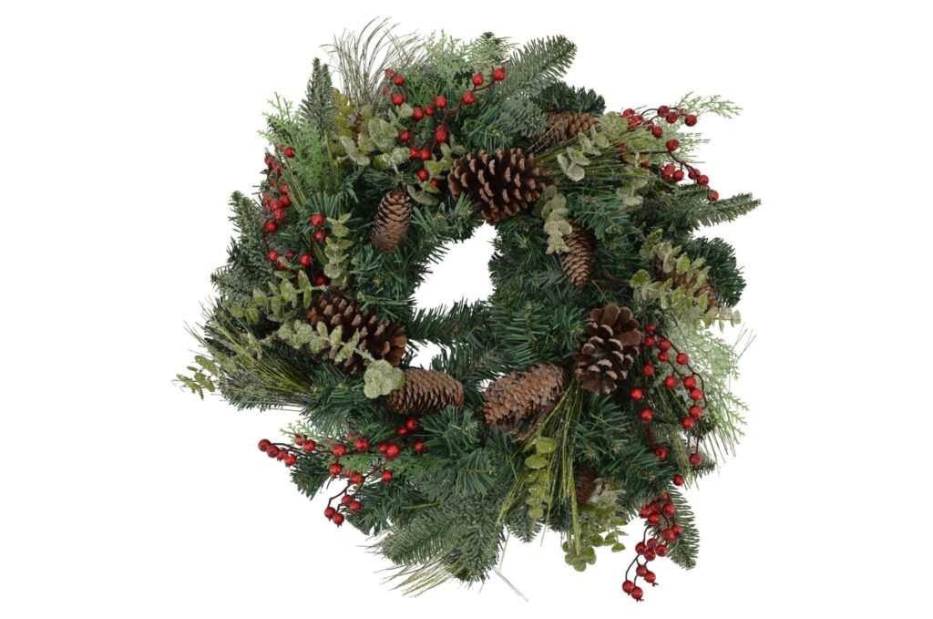 NATURAL PINE/BERRY/LVS WREATH