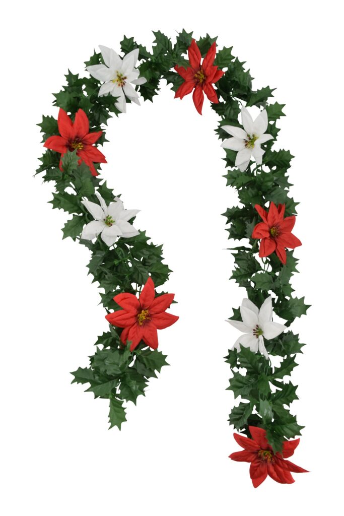 6' POINSETTIA HOLLY GARLAND