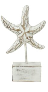 Add a touch of coastal elegance to your decor with this charming Distressed Starfish with Stand. Beautifully crafted with a weathered finish