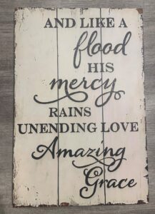 Inspire your space with this beautifully rustic wall plaque. The heartfelt message is perfect for bringing a reminder of faith into your home. The distressed